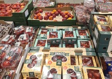 Finnish cherries in little cardboard boxes.