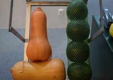 Broomrigg Farm from Zimbabwe brought typical local produce: gem squash, butternut squash's round green cousin that they cook whole, cut and then scoop out.