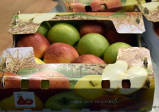 Yellow, red, and green apples from South Tyrol. 