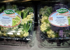 A little cauliflower bouquet in purple, green, and white from Oishiinippon of Italy.