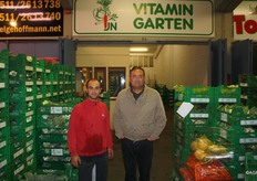 Helge Hoffmann of Fruchtimport Hoffmann sells almost everything an imports himself too. He is pictured with strawberries from his own country. Fruchtimport Helge Hoffmann was founded in 2008 by Helge. (www.helgehoffmann.net)