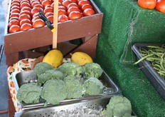 Broccoli is kept cool in ice