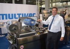 Marc Deneut of Multivac with a trayseal machine.