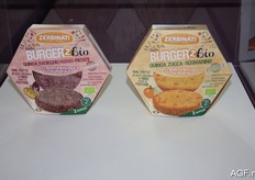 Organic burgers with vegetables as an ingredient.