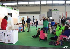 Children were educated in a special stand.