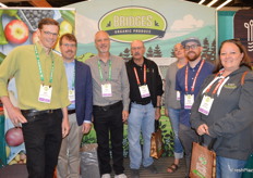 Ben Johnson, Michael McMillan and Kurt Jacobs with Bridges Organic Produce received a visit from the UNFI Aurora team (right).