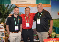 Liam Slavin, Neil Merritt, and Jeff Hansen with Bard Valley Date Growers, promoting Natural Delights dates and showing a number of different products. 