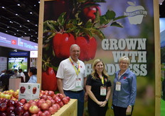 Todd Fryhover, Lindsay Huber and Rebecca Lyons at Washington Apples.