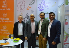 Laxman Savalkar and Girish Sarda with clients at Magnus Farm, which has a whole range of products including onions, grapes and pomegranates, also fresh cut.