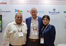 Tony Calvillo, David Krause and Erika Izazaga from Frutura with berries, mangoes, cherries, avocados and citrus. 