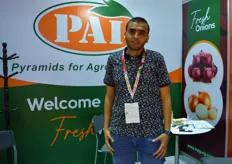Wael Salah at the PAI stand, the company exports mainly citrus, also onions, pomegranates and grapes and are looking to increase exports to Asia.