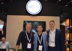 Mark Pidgeon, Sean Li and Tian Louw Bothma with OZBlu Peeka blu blueberries.