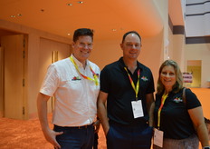 James Bennet, Tim Altham and Mel Altham from PickMee Fresh. The company has installed a full robotic apple packer with 14 automated packing lines which is ready go when the apple harvest starts in February.