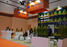 Bright orange containers above the Hapag-Lloyd stand