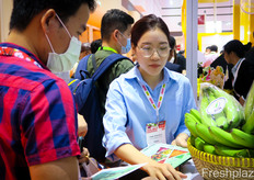 Negotiations ath the booth of Nafagri Company Limited from Vietnam. On the photo is Tram Tran Bich.