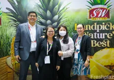 Marco Deo Verdeflor, Odette Lagunilla, Warunee Karnasuta (Gaye) and Nicole Marie Avan, all from S&W Fine Food International from Singapore, a distributor of branded pineapples.