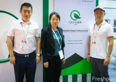 Shenzen Qupai Fruit Co., Ltd is a fruit import company from Southern China. On the photos are Song Wang, Department Manager, Olivia Gong, the General Manager, and John Li, Senior Global Purchase Director.