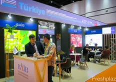 Conversations and meetings at Turkey's country pavillion.