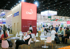 Busy negotations at Chile's country pavilion.