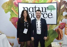 Catherine Sumague and Mitch Oberfield with Natur Source offer plant-based salad toppers.