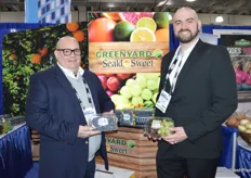 Mark Millwards and Tony Pellegrino with Greenyard/ Seald Sweet show Peruvian blueberries as well as grapes from Peru. Peru's grape season is in full swing now.