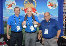 Proudly promoting Idaho-grown potatoes are Mike Krage, Ross Johnson, and Matt Brigotti with the Idaho Potato Commission.