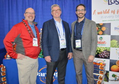 James Rasmussen, Luke Sears, and Lucio Rainelli with LGS Specialty Sales. The company is in the middle of its Moroccan citrus season and is looking forward to kicking off their Peruvian grape program in a few weeks.