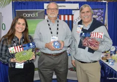 Stefanie Pandol, Phil Rindone, and John Pandol with Pandol are promoting California grown grapes.