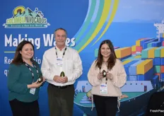 William Watson of Colombia Avocados is flanked by Jen Velasquez and Sabrina Fisher of Full Tilt Marketing.