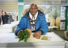 Mr Naby Conté from Coopérative Burquiah from Guinea, exporting pineapples.
