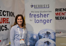 Gill Amber was promoting the Uvasys sulphur pad for grapes and the Berrisys for blueberries. The pads are made by Tessara.