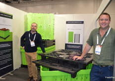 Ronan Maguire and Matt Moras at JRC Packing Solutions produce bins and export products.