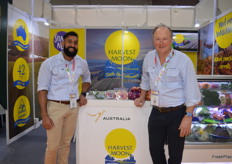 Vineel Reddy and Mark Kable at Harvest Moon the range of Snackables – carrots, cucumbers and radish.