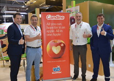 Julien Baumann, Benoit Barache, Marc Peyres and Pascal Marrocq at Blue Whale. The company’s new variety Cadine which is aimed at the Asian market has already sold out.