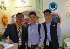 Girish Khade at Kayla Exports with customers.