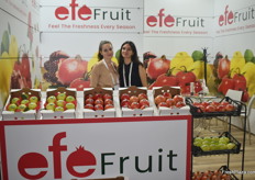 Ummuhan Efe and Avesta of Efe Fruit. They export pomegranates, quinces and tomatoes. 