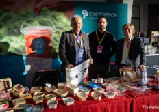 Henry Velthuijzen, Dennis van Ooijen and Marco Chiossy with CartonPack, shpeing different packaging solutions for the berry industry
