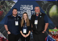 Mike Marboe, Marianne Plath, and Dan Davis with Washington Fruit Growers.