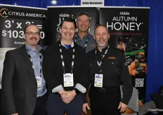 Pressing juice from Florida tangerines on site are Brian Framson and Jay Gardner with Citrus America. Jeff Stachelek and Dan Arnold with Noble Citrus talked about the company’s citrus program.