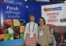 Karen Brux and Allison Myers with Fruits from Chile.