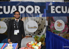 Rolando Novoa of Pitanova Ecuador is in New York to show exotic produce.