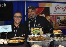Showing attendees the versatility of mushrooms are Chef Gia and Chef Barry.