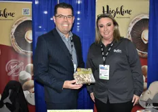 Jose Cambon and Sabrina Pokomandy with Highline Mushrooms show the company’s latest packaging innovation.