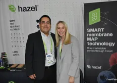 Kellen Stailey Martin and Raul Jaramillo with Hazel Technologies. Breatheway, MAP packaging technology for berries, is a key focus at the show.