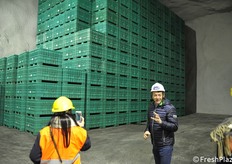The bins are stored filling the room to its peak