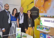 Duagui SA, from Ecuador, is a banana exporter. Victor Gonzalez G, Sandy Valencia, Victor Gonzalez S and Cynthia Barragan.