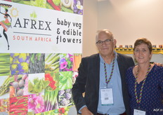 South African producer of herbs and edible flowers Afrex. John Kowarsky and Teresa Liebenberg.
