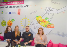 Maria Volkova (interpreter), Marion Kukulski, of Interfel, Romain Dufresze, of Cuisine Creation Conseil, and Inna Krivosheeva, of Afraa. Interfel promoting French products.
