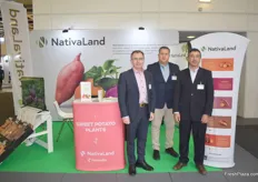 Patrick Fitszgerald, Helio Cipriano and Fernando Costa of Nativaland, a company that supports sweet potato growers by giving them access to varieties. 