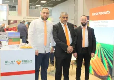 Elie Samaha, Ahmad Osman Khoder and Wissam Kassem, from Fresh Products. The Lebanese company produces carrots, potatoes and garlic for the golf, Egyptian and other African markets.